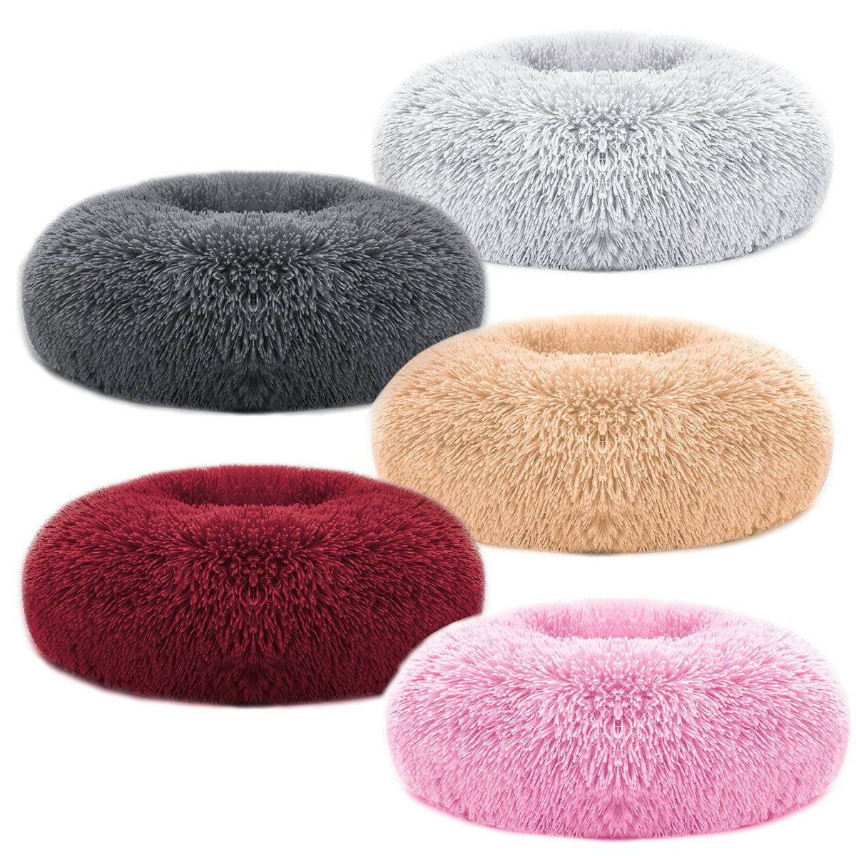 Plush Bolster Pet Bed