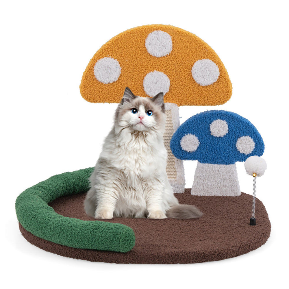 Mushroom Cat Bed with Scratcher