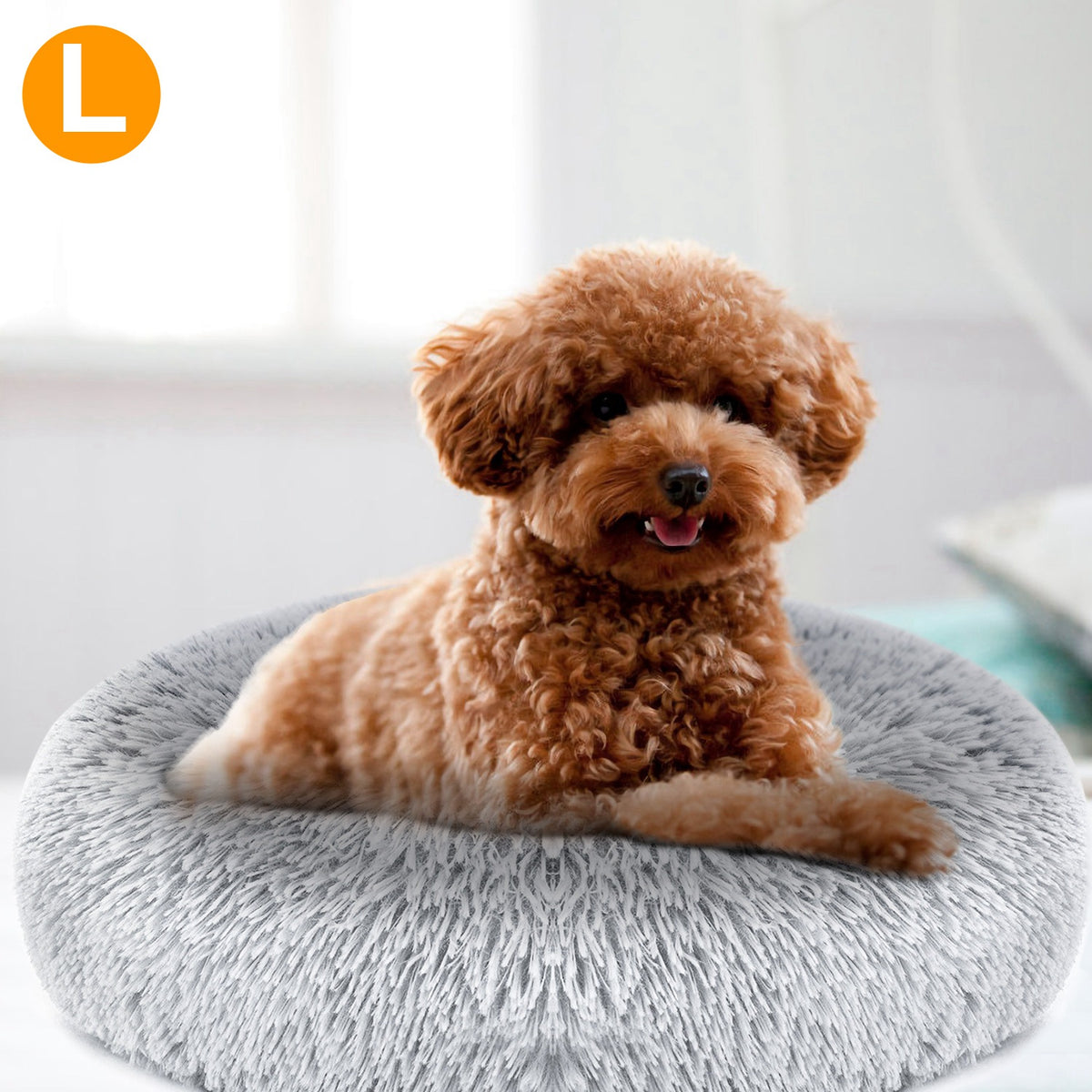 Plush Bolster Pet Bed