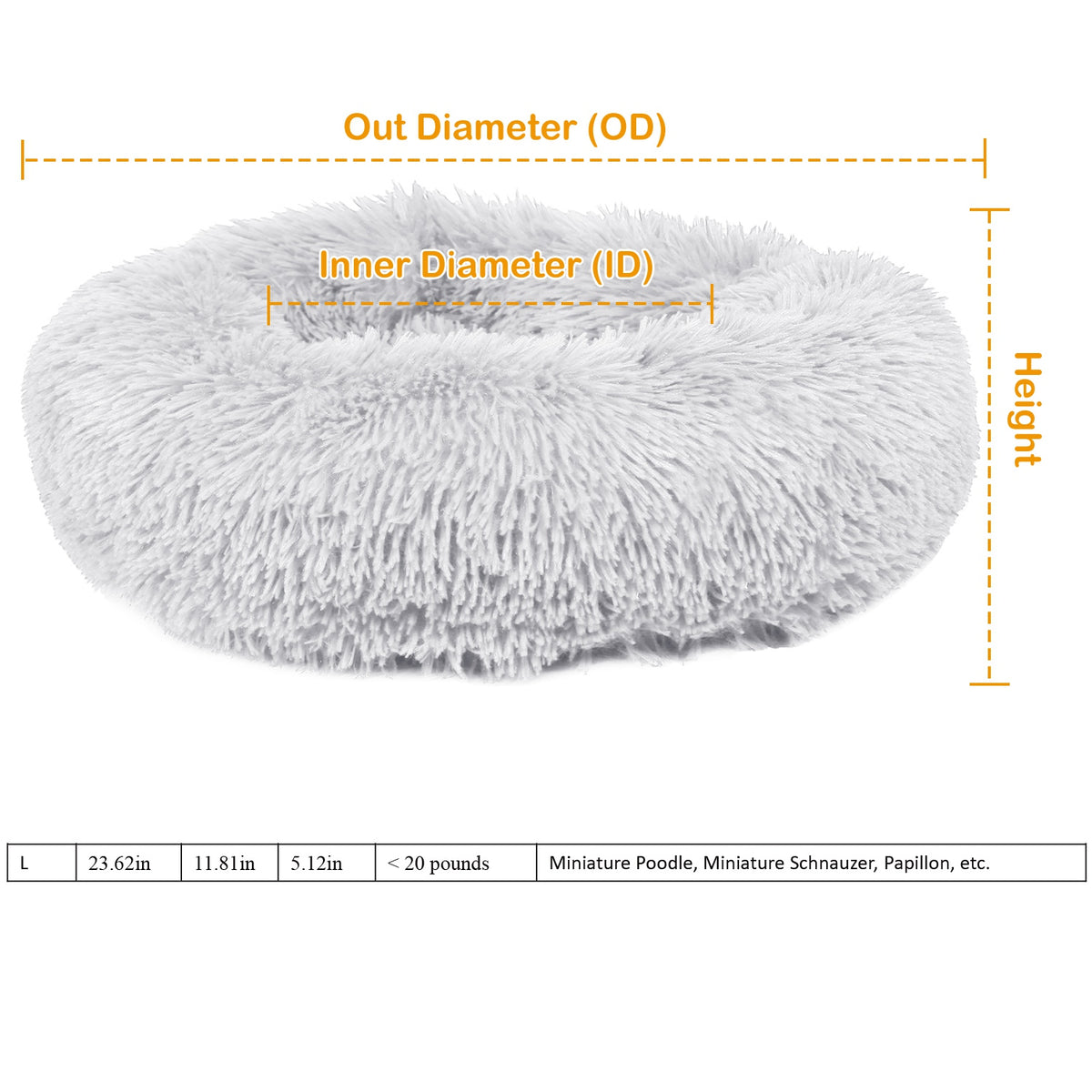 Plush Bolster Pet Bed