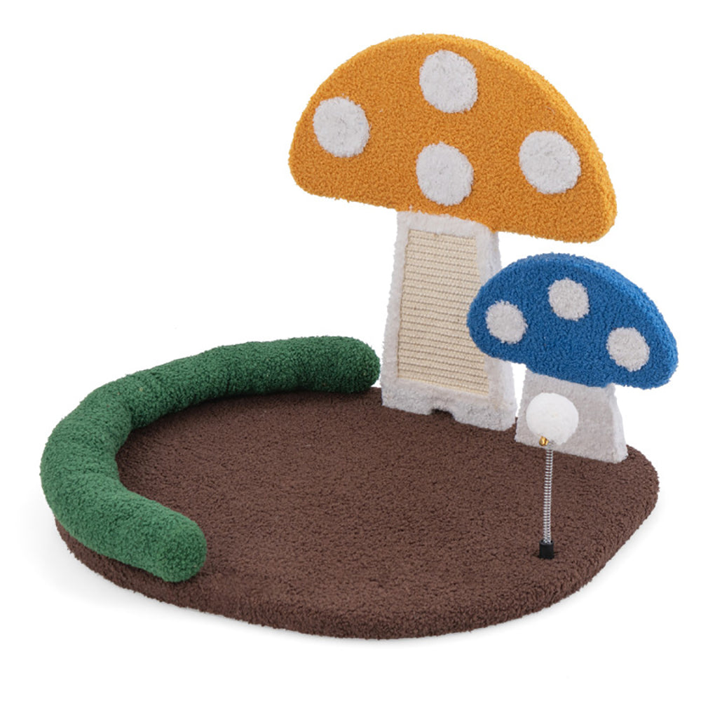 Mushroom Cat Bed with Scratcher