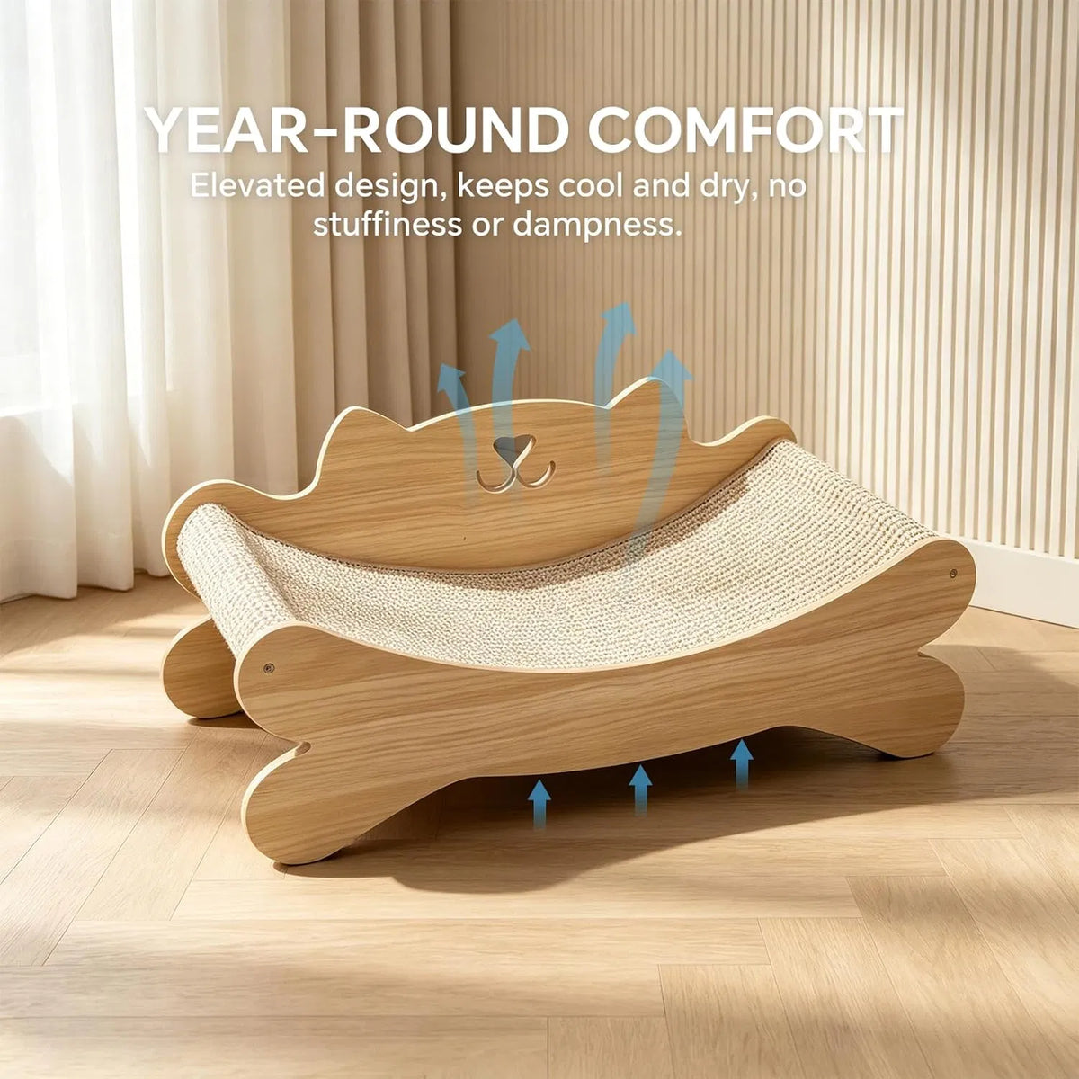 Wood & Sisal Scratcher Bed