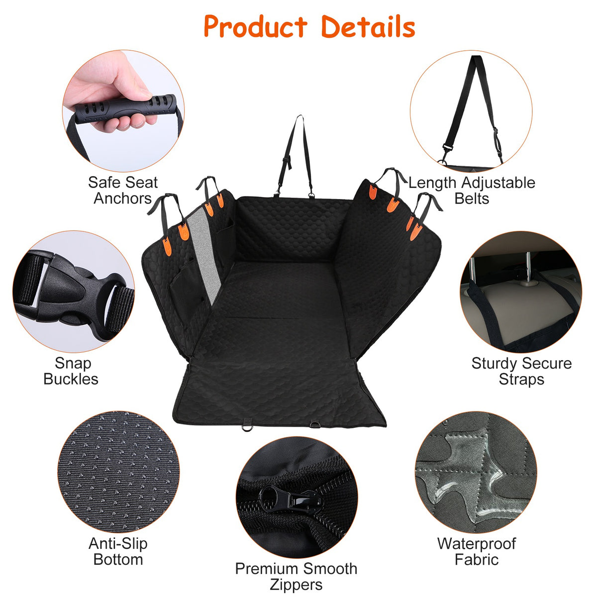 Back Seat Cover with Mesh Window