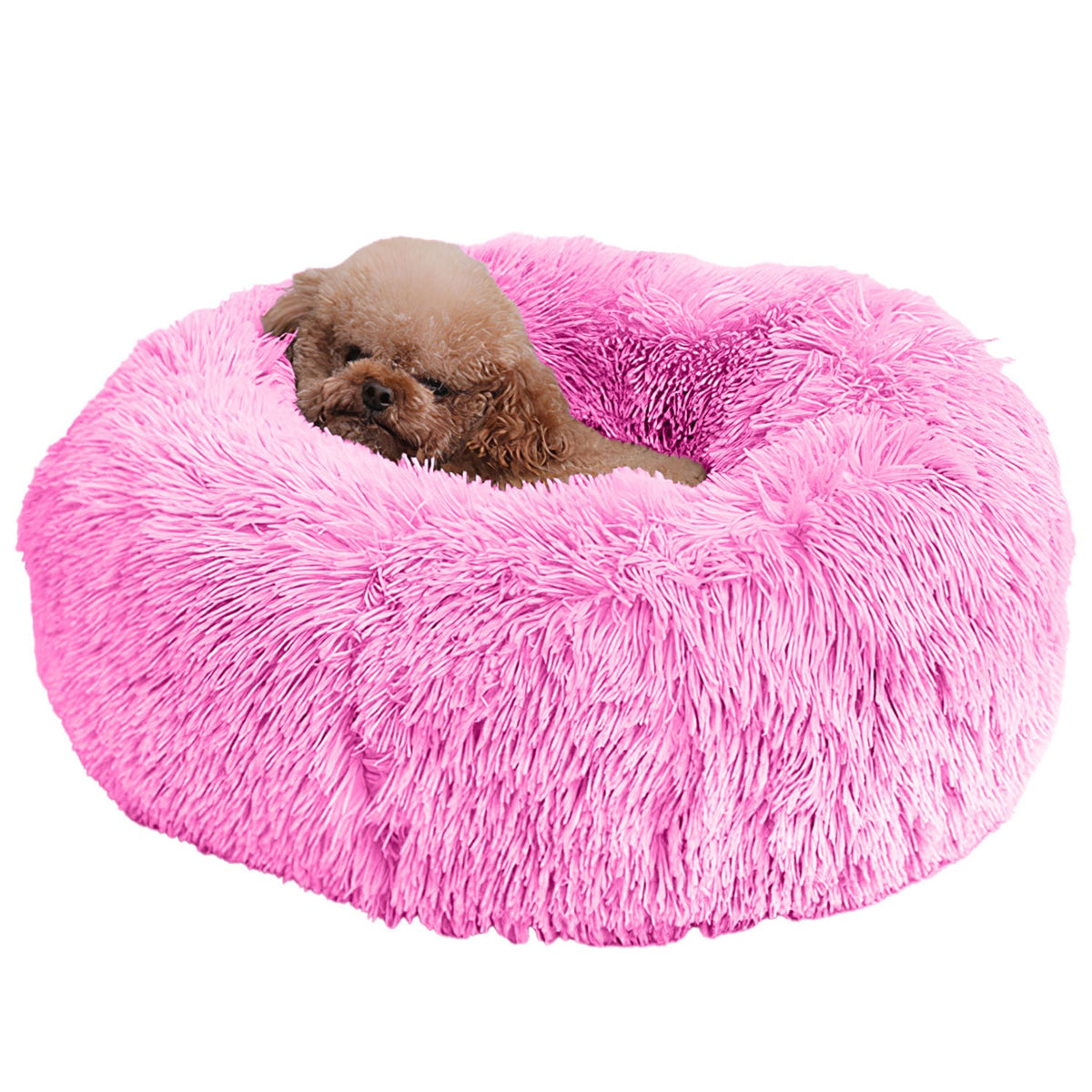 Plush Bolster Pet Bed