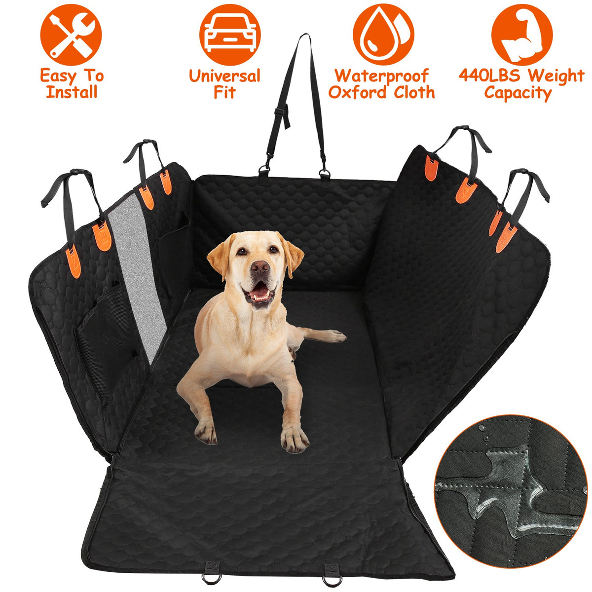 Back Seat Cover with Mesh Window