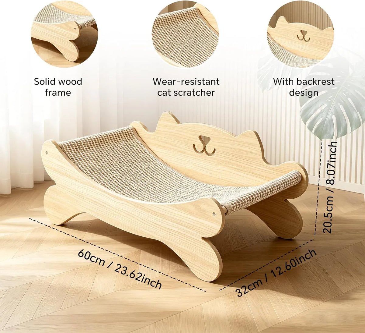 Wood & Sisal Scratcher Bed