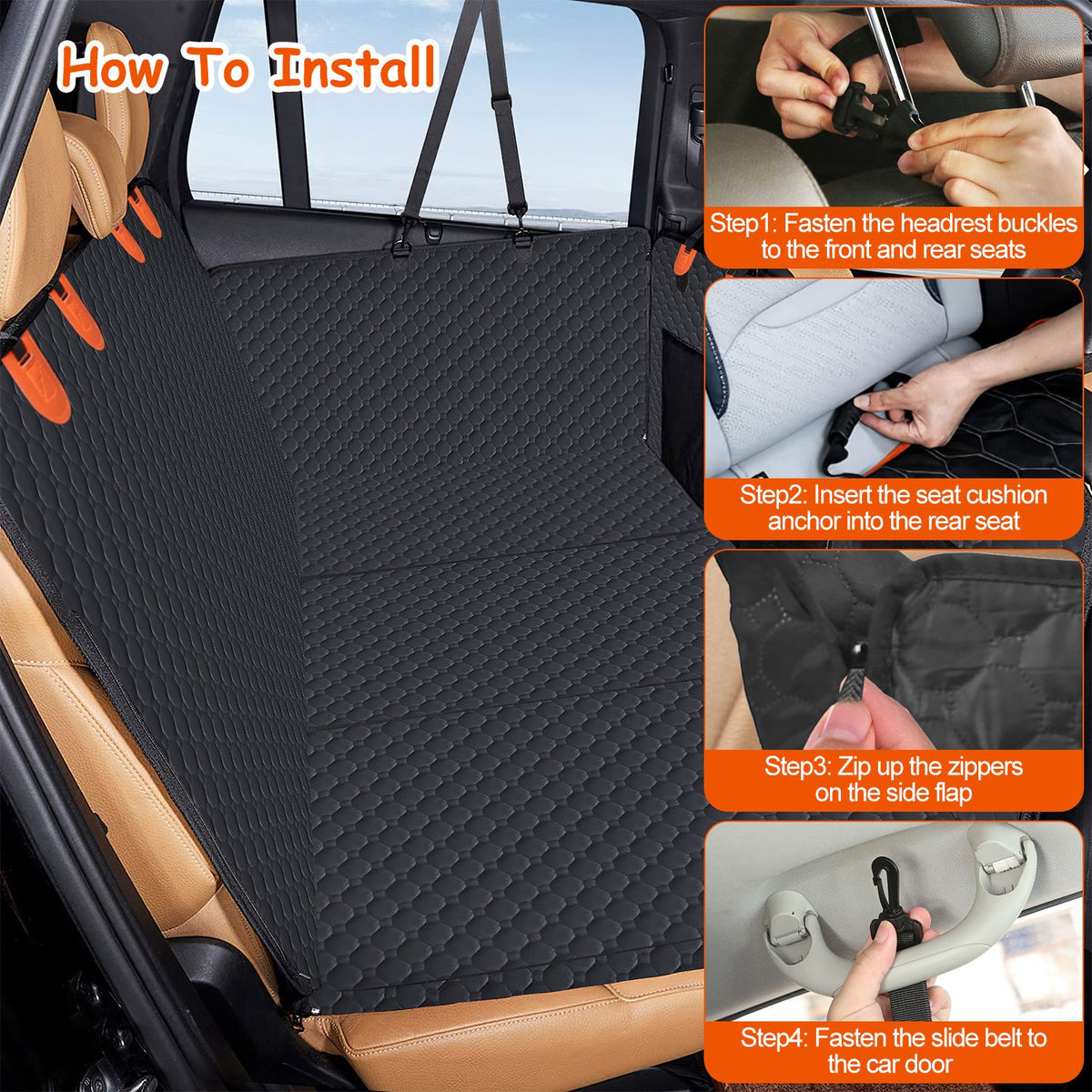 Back Seat Cover with Mesh Window