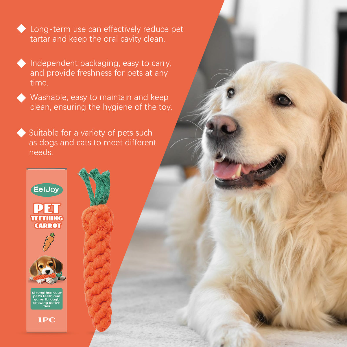 Rope Carrot Chew Toy