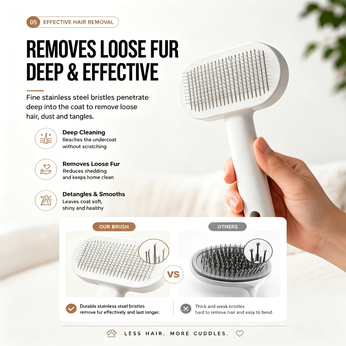 Self-Cleaning Slicker Brush