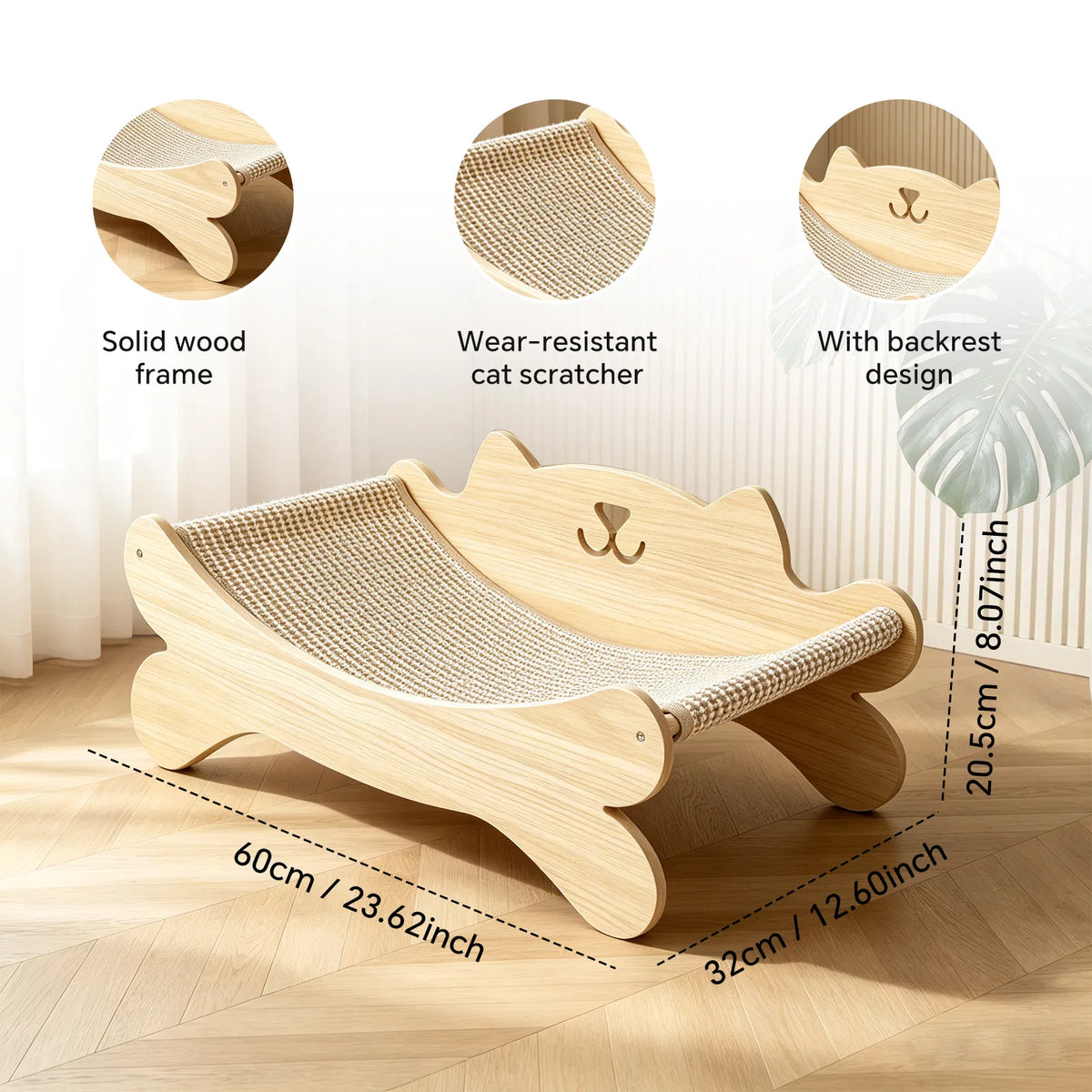 Wood & Sisal Scratcher Bed