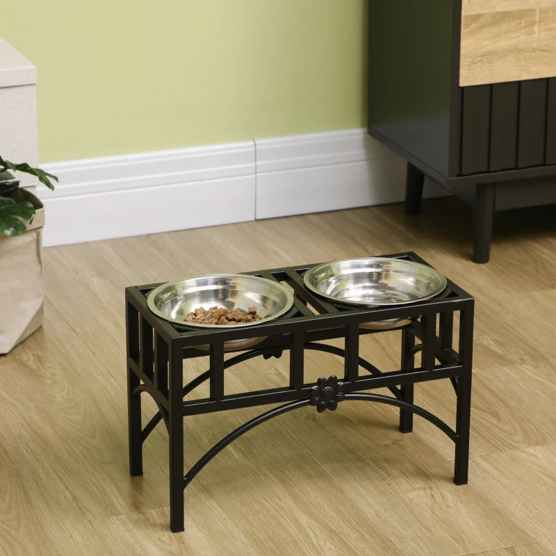 Elevated Double Bowl Stand
